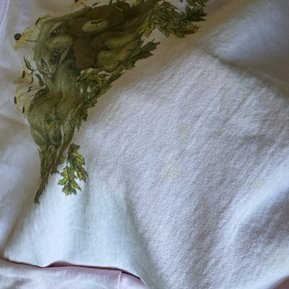 Pink Oversized Double Layered Teddy Puppy Graphic Crewneck Sweatshirt - Picture 6 of 6